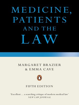 cover image of Medicine, Patients and the Law